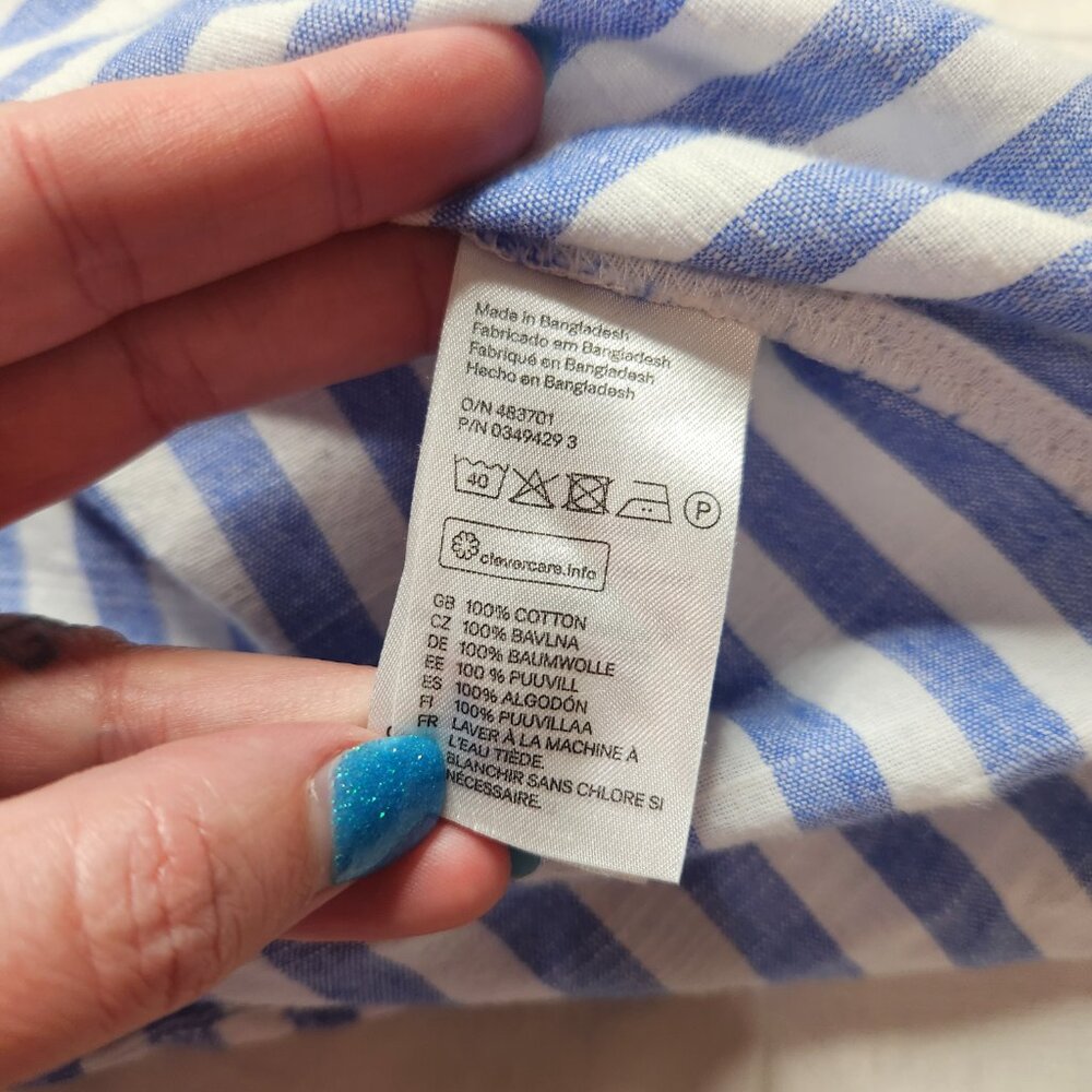 H&M Blue and White Striped Button Down Shirt - Picture 11 of 13